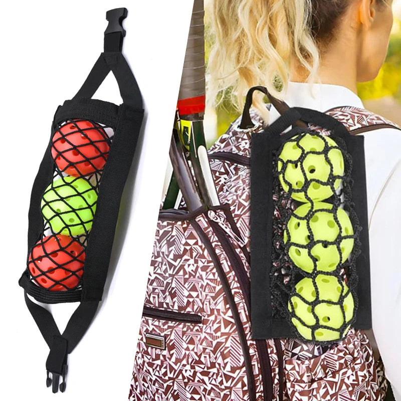 Heavy-duty Portable Pickleball Bag, Adjustable, 3-Ball Capacity, Mesh Paddle Pouch, Lightweight and Strong