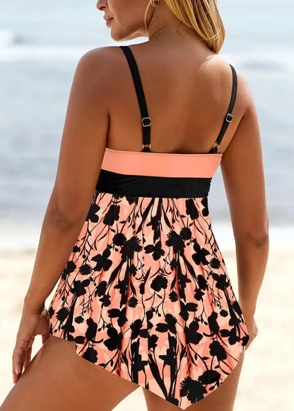 Women's Summer New Two Piece Set with White Small Dot Print Sexy Lace Up Leisure Resort Beach Swimsuit S-6XL