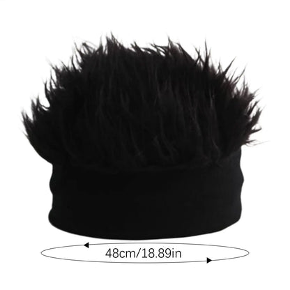 Hat with Wig Knitted Spiked Hairs Realistic Hip Hop Wig Hat Men Women Cold Weather Hats for Daily Wear Party Cosplay