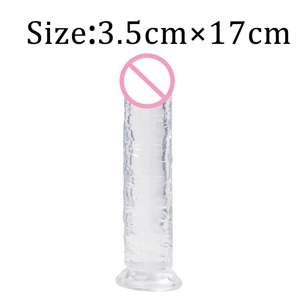 Realistic Dildo Adult Toys Transparent Dildo Suction Cup Jelly Women Erotic Sex Toys Soft Clitori Vaginal Masturbators Penis