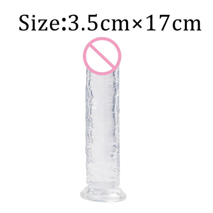 Realistic Dildo Adult Toys Transparent Dildo Suction Cup Jelly Women Erotic Sex Toys Soft Clitori Vaginal Masturbators Penis