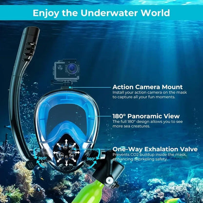 Mini Scuba Tank and Snorkel Mask Combo, 0.5L Scuba Gear with 6-10 Mins of Underwater Breathing, Underwater Breath System
