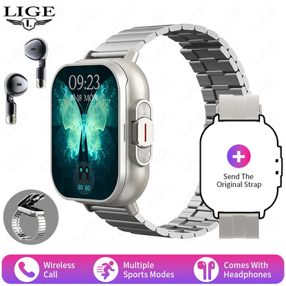 TWS 2in 1 Smart Watch with Headphones Sports Watch Bluetooth Headset Call Watch Men Health Monitor NFC Women Smartwatch Earbuds