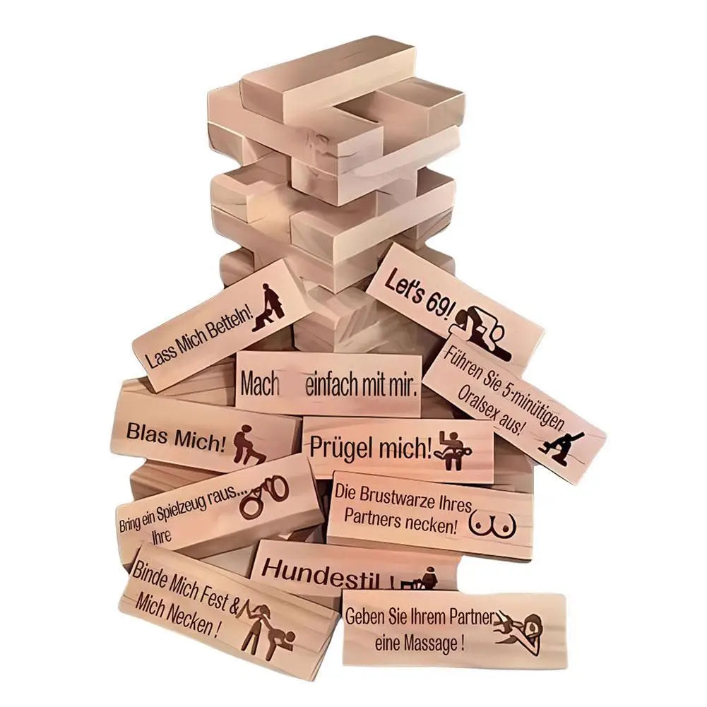 48PCS Dating Building Blocks For Date Nights Valentines And Adult Party Games Tower Game Deluxe Naughty Wooden Couple Toys