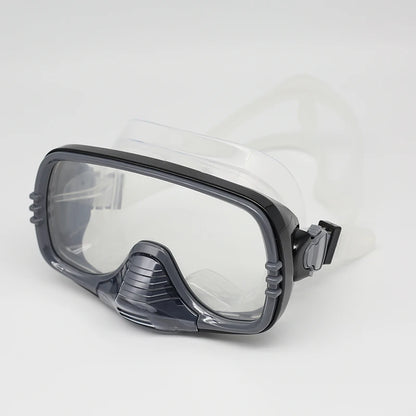 Large Frame Diving Mask with Drain Valve | HD Tempered Glass Lens & Adjustable Silicone Strap,Swim Goggles,buceo, 수영,스노클링,