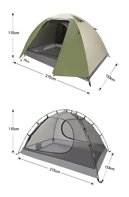 Outdoor Camping, Double Deck, Rainstorm Proof, Wind Proof, Thickened Climbing, Super Light, Hand In Hand, Camping Tent