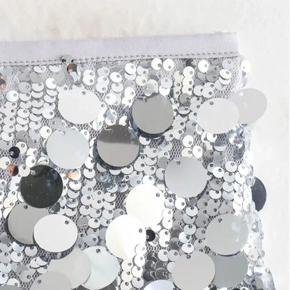 HXAO Woman Skirt Sequin Black Mini Skirt Shiny Silver Short Skirts Women High Waist Party A Line Skirt Glitter Women's Skirts