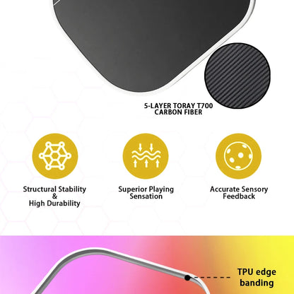 Persesus Pro IV Pickleball Paddle Ben Johns GEN 4 TFP Foam Core T700 Carbon Fiber Pickleball Rackets Increases Spin & Power