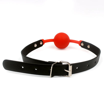 Adult Games Mouth Stuffed PU Leather Band Bondage Sex Toys for Couples Oral Fixation Silicone Ball Mouth Gag Restraints