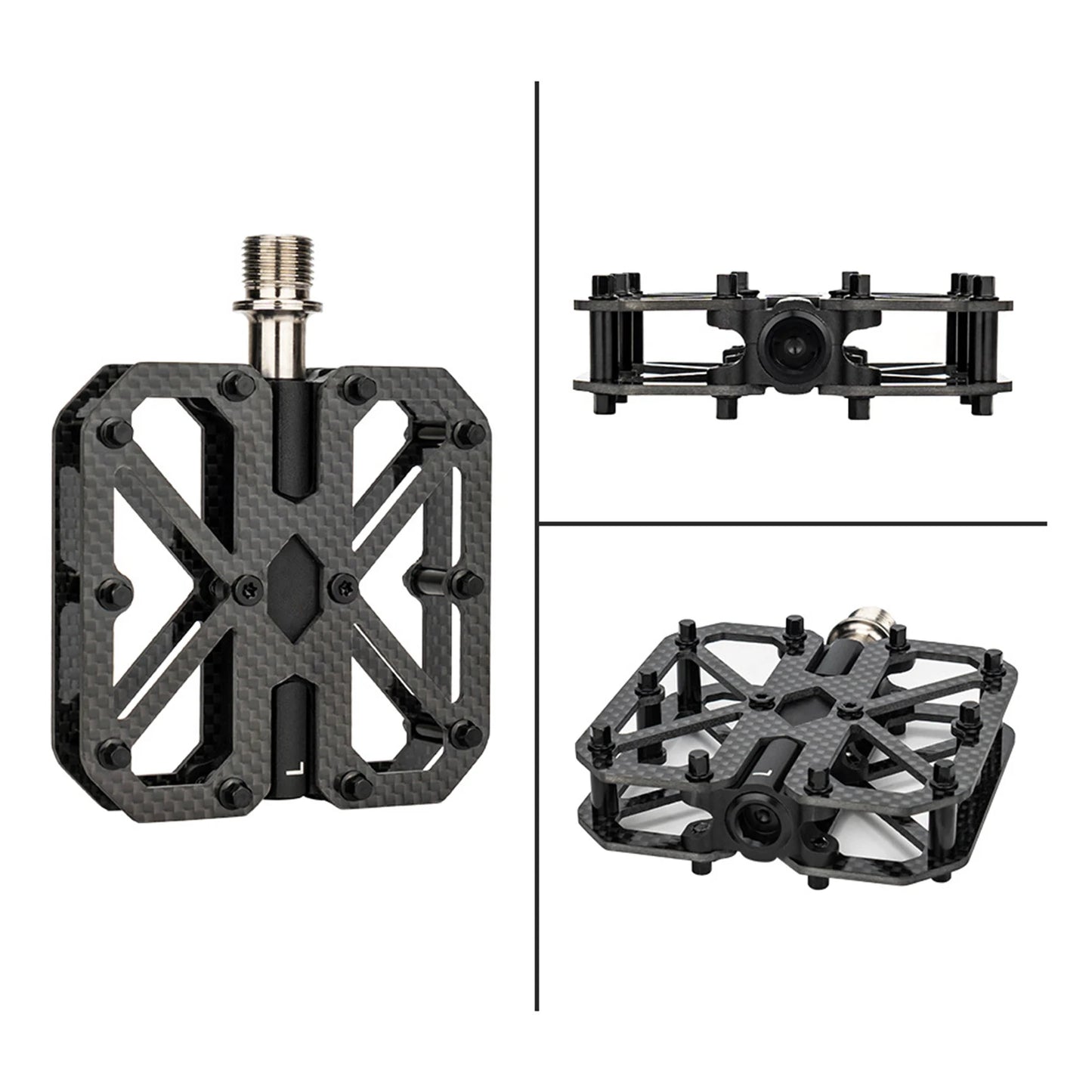 Bike Pedals Carbon Composite Three Bearings Non-slip Lightweight Pedals for Road Mountain Folding Bikes Road Bike Pedals
