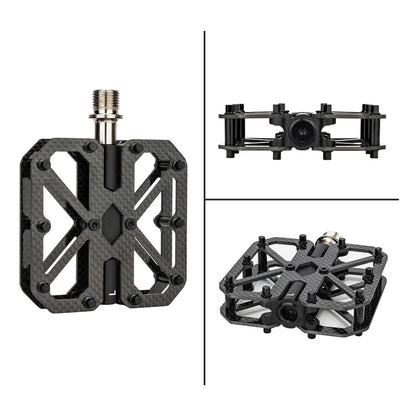 Bike Pedals Carbon Composite Three Bearings Non-slip Lightweight Pedals for Road Mountain Folding Bikes Road Bike Pedals
