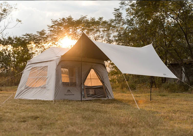MOUNTAINHIKER Outdoor Camping 4-5 Person Waterproof Family Awning Beach Tent Quick Open Fishing Tent Picnic Park Anti-UV Shade