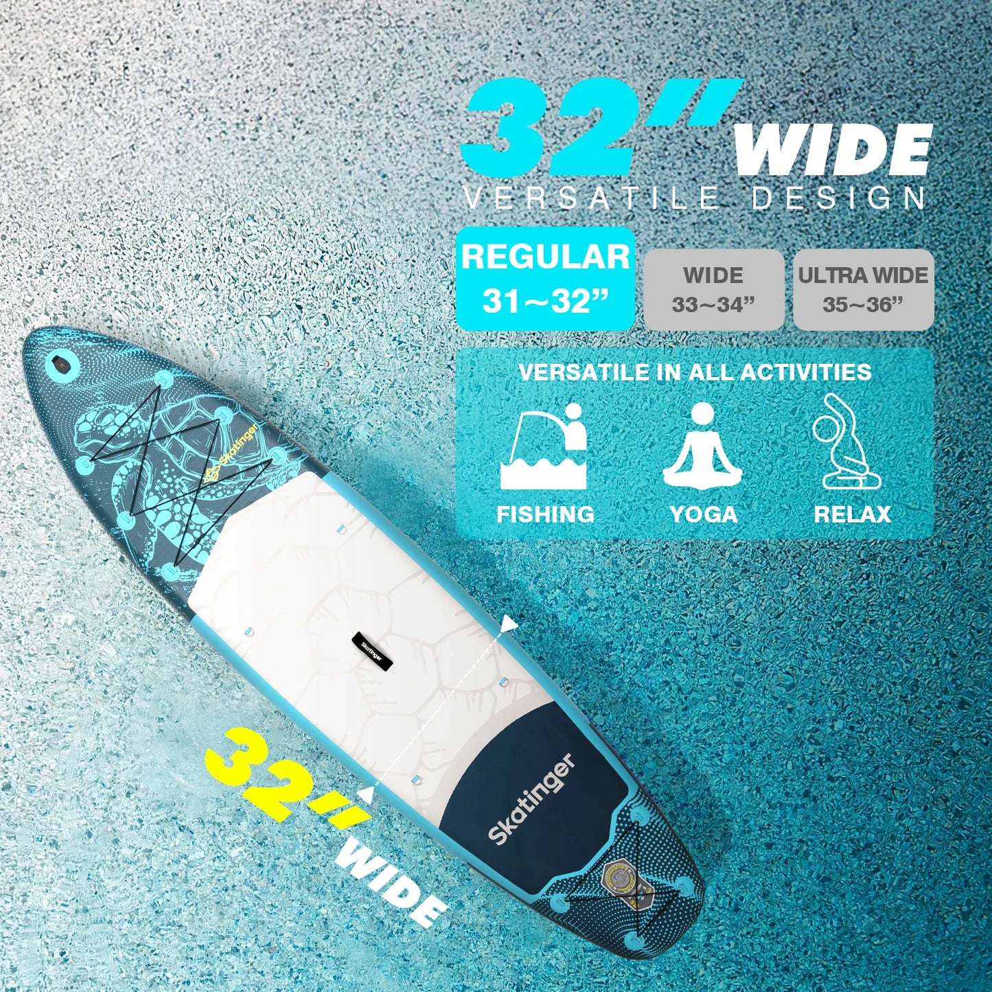 SUB Waterproof Inflatable Paddle Board 10'6''x32''x6''Adult Standing Style Aquatic Fishing With Accessories SUP сапборд