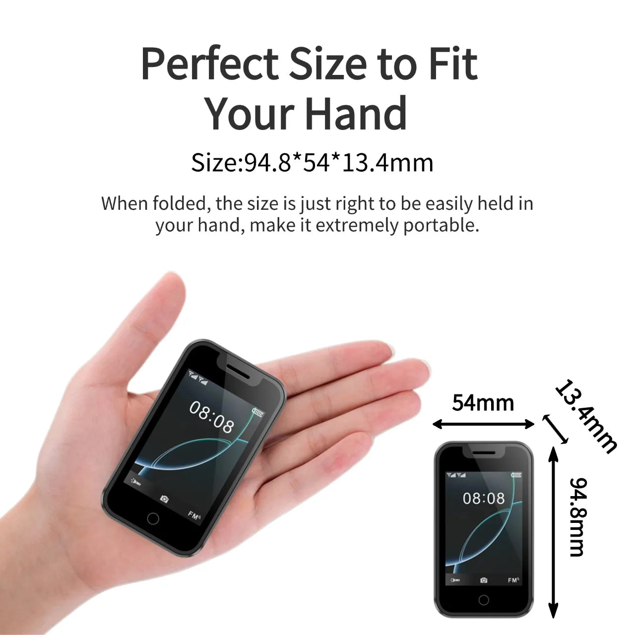 Mini Smart Wearable Mobile Phone 2.4" Touch Screen Support Dual SIM Bluetooth Call Music SMS Voice Changer Camera Vibration