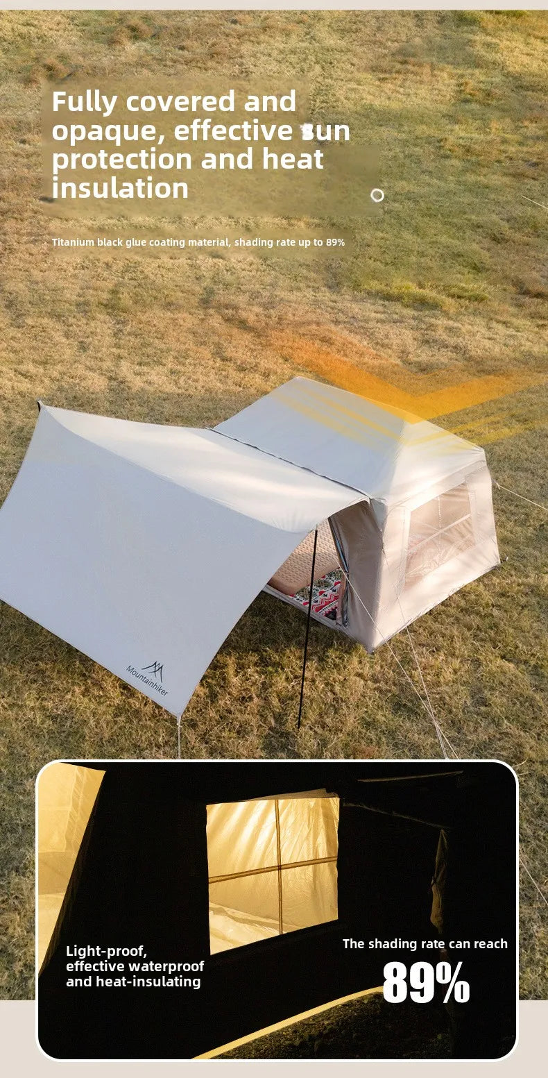 MOUNTAINHIKER Outdoor Camping 4-5 Person Waterproof Family Awning Beach Tent Quick Open Fishing Tent Picnic Park Anti-UV Shade