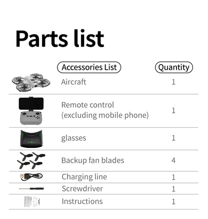 RC Dron with Glasses WIFI FPV H36 Drone Wide Angle HD 4K Camera Height Hold RC Foldable Quadcopter Dron Helicopter Toys Gifts