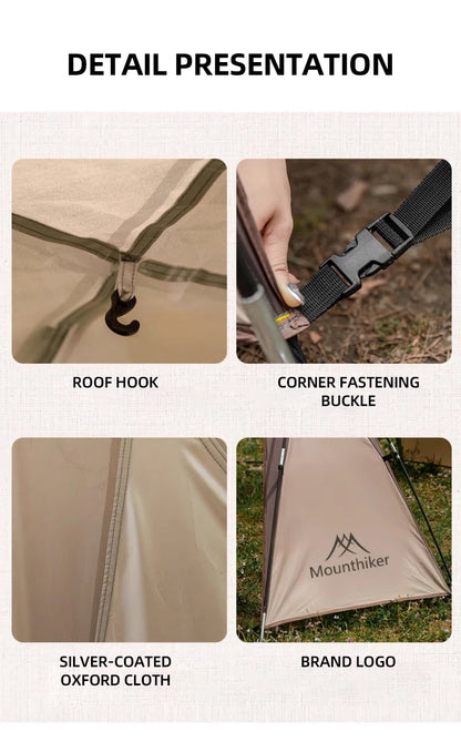 MOUNTAINHIKER Outdoor With Windows Tent 8-10Person Camping Dome Tents Light Luxury Round Big Canopy Large Awning Pergola Tent