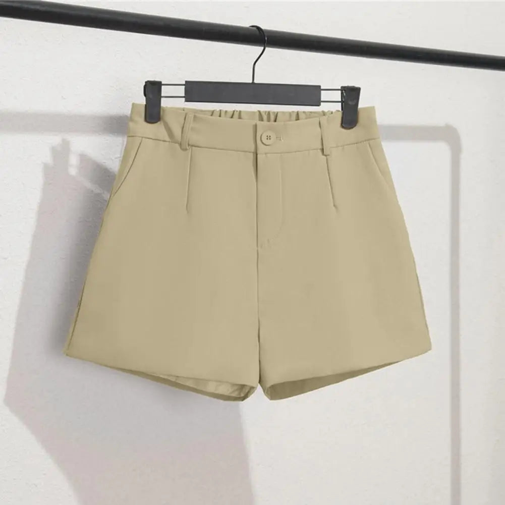 Women Suit Shorts Elegant High Waist White A Line Wide Leg Suit Short Commute Summer Suit Shorts Casual Slim Hot Short Pants