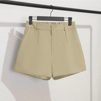 Women Suit Shorts Elegant High Waist White A Line Wide Leg Suit Short Commute Summer Suit Shorts Casual Slim Hot Short Pants