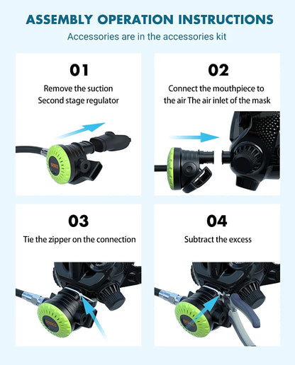 Full Face Dive Mask Support Diving & Snorkeling, Full Face Snorkel Scube Mask
