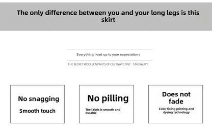 High-Waisted Slimming Pleated Mini Dress Plus Size Black Hip Covering A- Line Skirt Female Academic Style