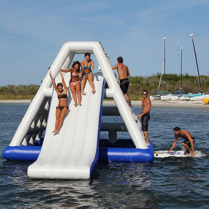 Inflatable Water Game Floating Climbing Tower With Slide Play Park Amusement for Adults and Kids