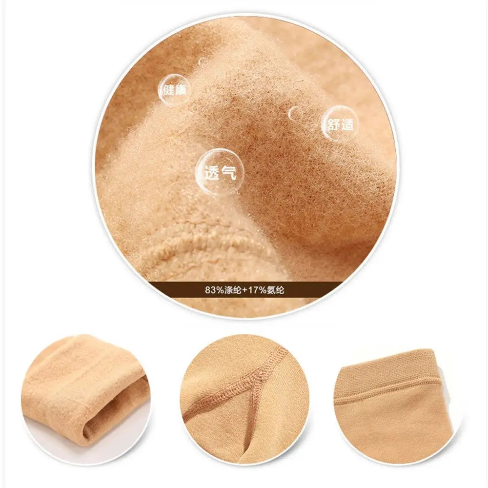 Women Winter Thermal Warm Velvet Thick Pantyhose Fluff Lined Stretch Slim Leggings Pants Ankle-Length
