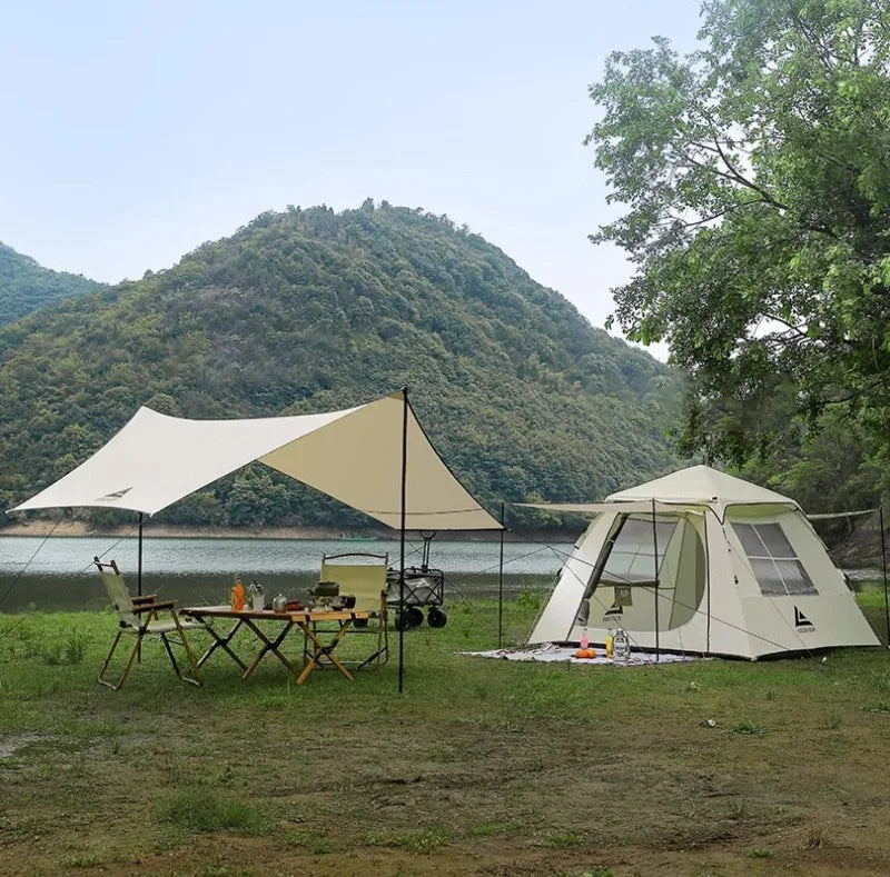 Large Space Sunshade Camping Tent Family Portable Relaxing Rainproof Multi Beach Tents Outdoor Trip Rest Camping Equipment