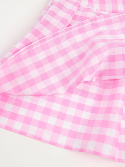 Womens Plaid Pleated Skirts With Necktie Harajuku Mini Japanese Preppy Schoolgirls Uniforms Kawaii Skirts Ladies Cosplay Costume