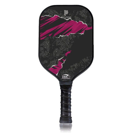Black Purple Polka Dot USAPA Pickleball Paddle Fiberglass Surface High Grit & Spin Unibody Edgeless Sport Racquet Pickleball