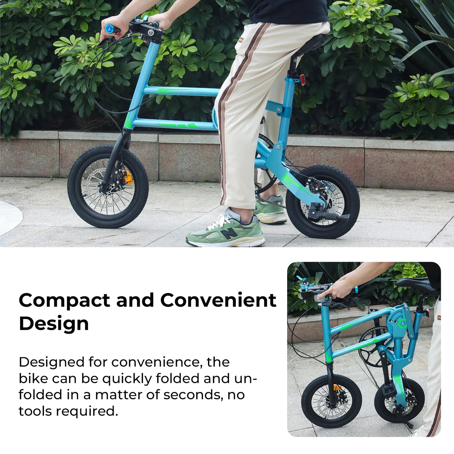 12Inch Folding Bicycle 7 Speed Disc Brake Ultralight Portable Adult Men's Bike to Work Foldable Bicycle with Shock Handlebar