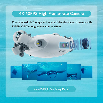 CAMORO C camolech 2023 New FIFISH V-EVO VR Underwater Rov Robot Diving Underwater Drone 4K Fish Finder with Grabber Arm