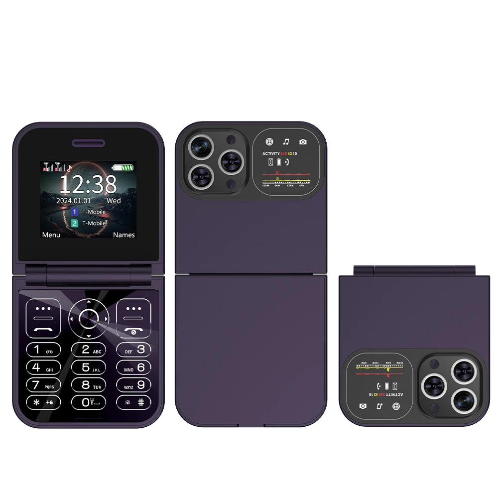 SERVO F15 Mini Small Flip Mobile Phone 2 SIM Standby Speed Dial Magic Voice Flashlight Call Recording 2G GSM Cute Fold Cellphone