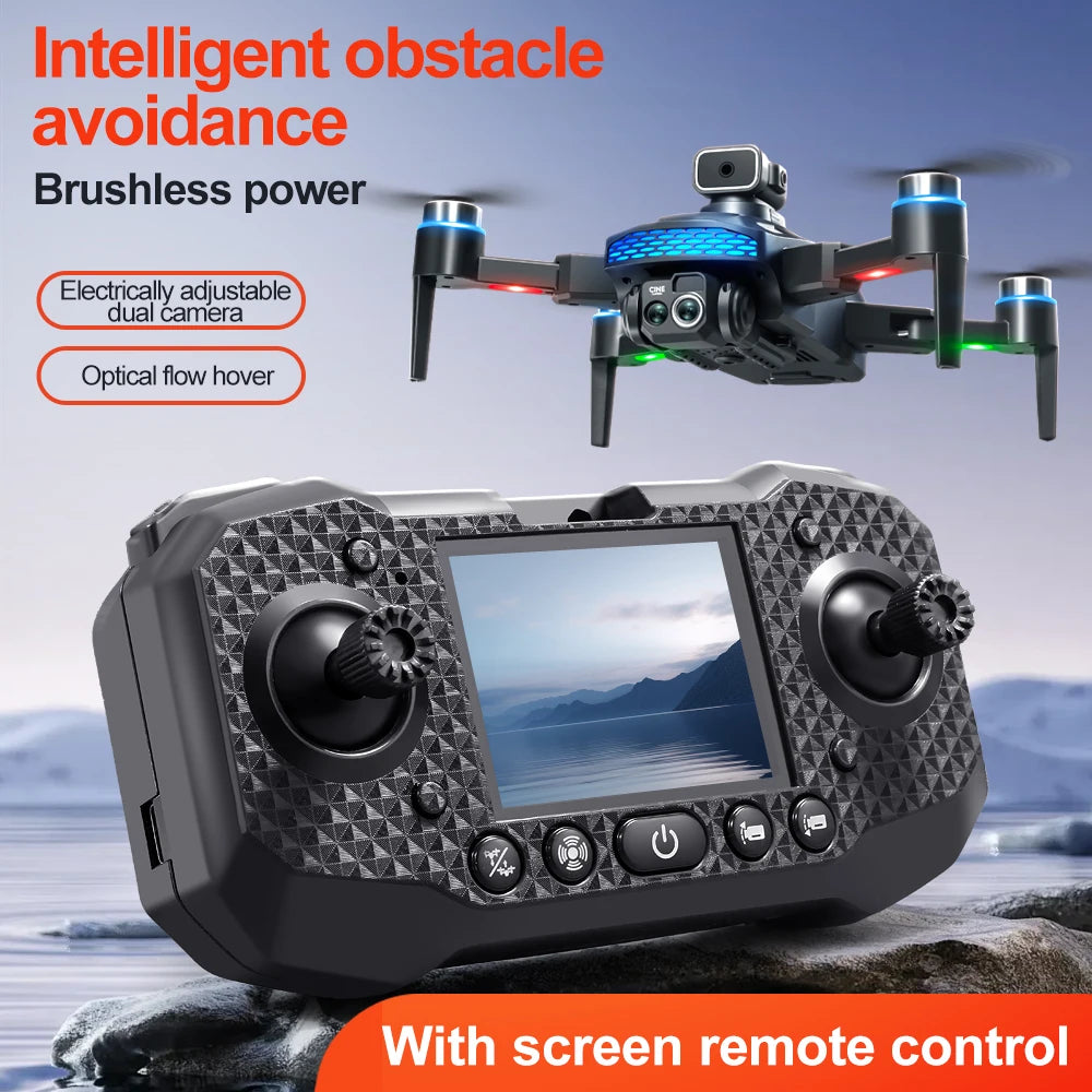 M6 Mini Drone 4K Professional HD Camera with Large Screen 2.4G WIFI FPV Dron Brushless Optical Flow Hover Folding Quadcopter