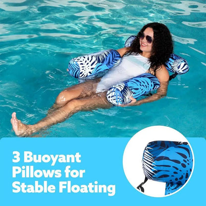 Floating Water Hammock Inflatable Pool Floats Relaxing Pool Float Multi-Purpose Outdoor Fun for Party Vacation Pool Lake River