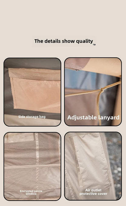 MOUNTAINHIKER Outdoor Camping 4-5 Person Waterproof Family Awning Beach Tent Quick Open Fishing Tent Picnic Park Anti-UV Shade