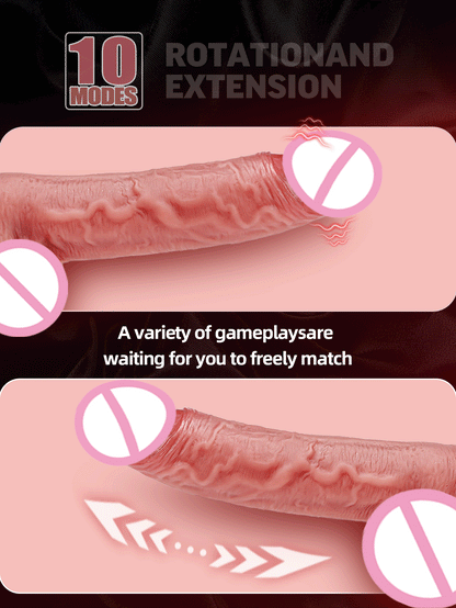 Dildo Vibrator with Remote – 10 Vibration Modes, Telescopic & Rotating Features, Realistic Shaft