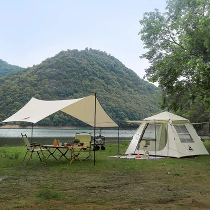 Large Space Sunshade Camping Tent Family Portable Relaxing Rainproof Multi Beach Tents Outdoor Trip Rest Camping Equipment