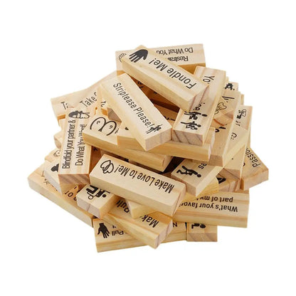 48PCS Dating Building Blocks For Date Nights Valentines And Adult Party Games Tower Game Deluxe Naughty Wooden Couple Toys