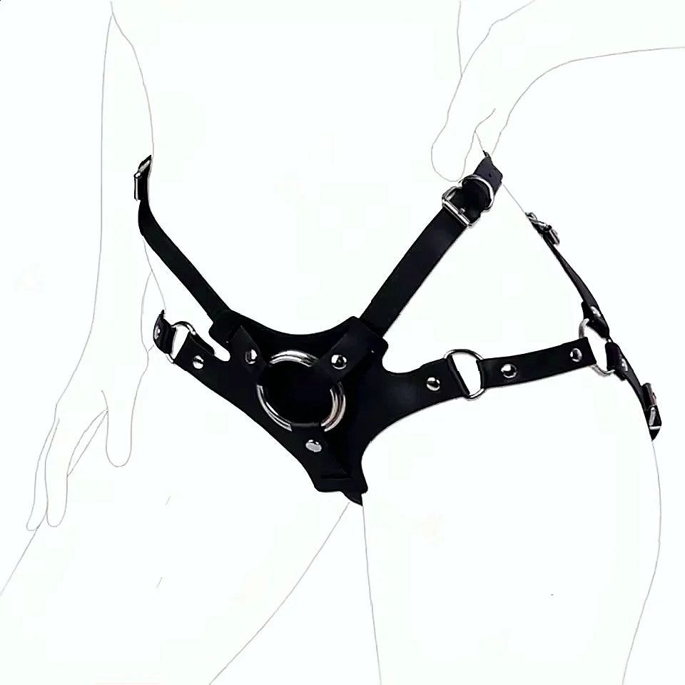 Lingerie With PU Leather D Shaped Ring Offers Couples Gaming Equipment Through Erotic Clothing Punk Carnival Holiday Styling
