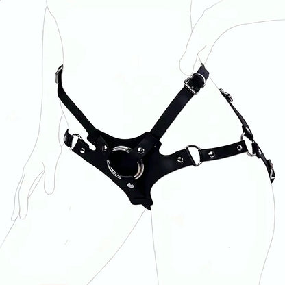 Lingerie With PU Leather D Shaped Ring Offers Couples Gaming Equipment Through Erotic Clothing Punk Carnival Holiday Styling
