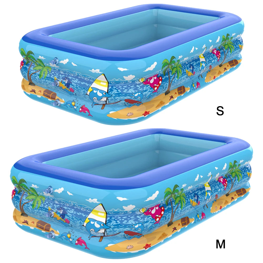 Inflatable Swimming Pool Large Family Pools 120cm Rectangle Framed Children Swimming Pool Summer Outdoor Pool Baby Bathtub Toys