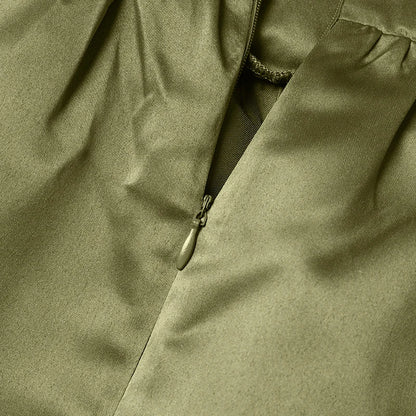 ZANZEA Bohemian Women Satin Silk Black Long Skirts Elegant Solid A-Line Party Jupes Femme Waist Zipper Oversized Casual Dresses