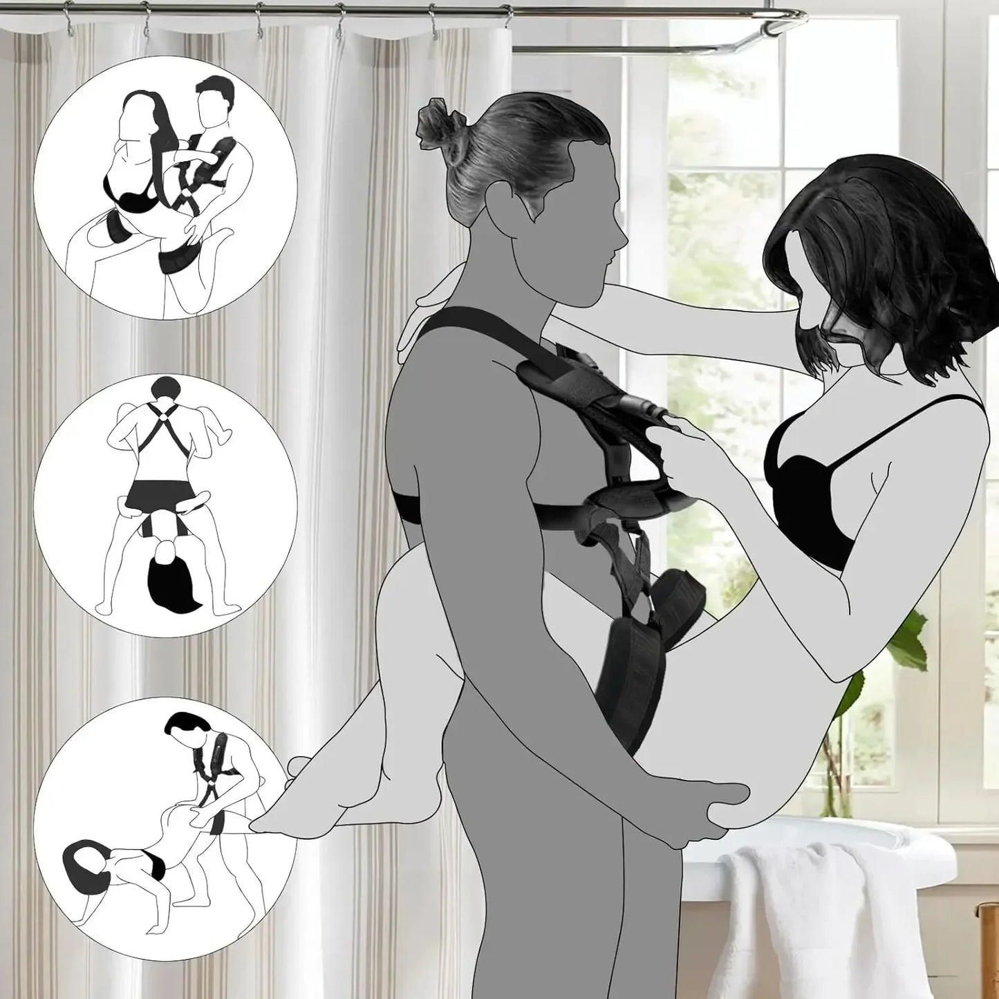 Sex Swing Set with Bondage Love Slings for Couples Adjustable Strap Adult Sex Toy Soft Plush Padding Mat Sex Restraints Toy Sex