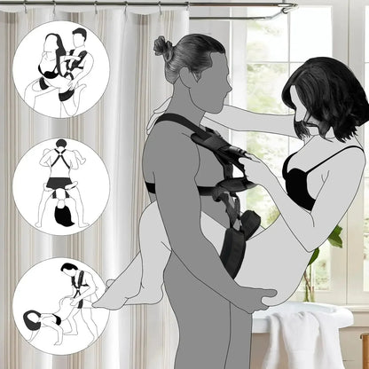 Sex Swing Set with Bondage Love Slings for Couples Adjustable Strap Adult Sex Toy Soft Plush Padding Mat Sex Restraints Toy Sex
