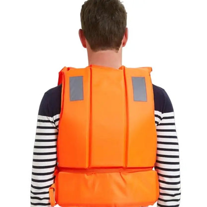 Emergency Flotation Vest for Adults, Easy On/Off Zipper Life Jacket with Pockets, Essential for Boating, Floods or Storms
