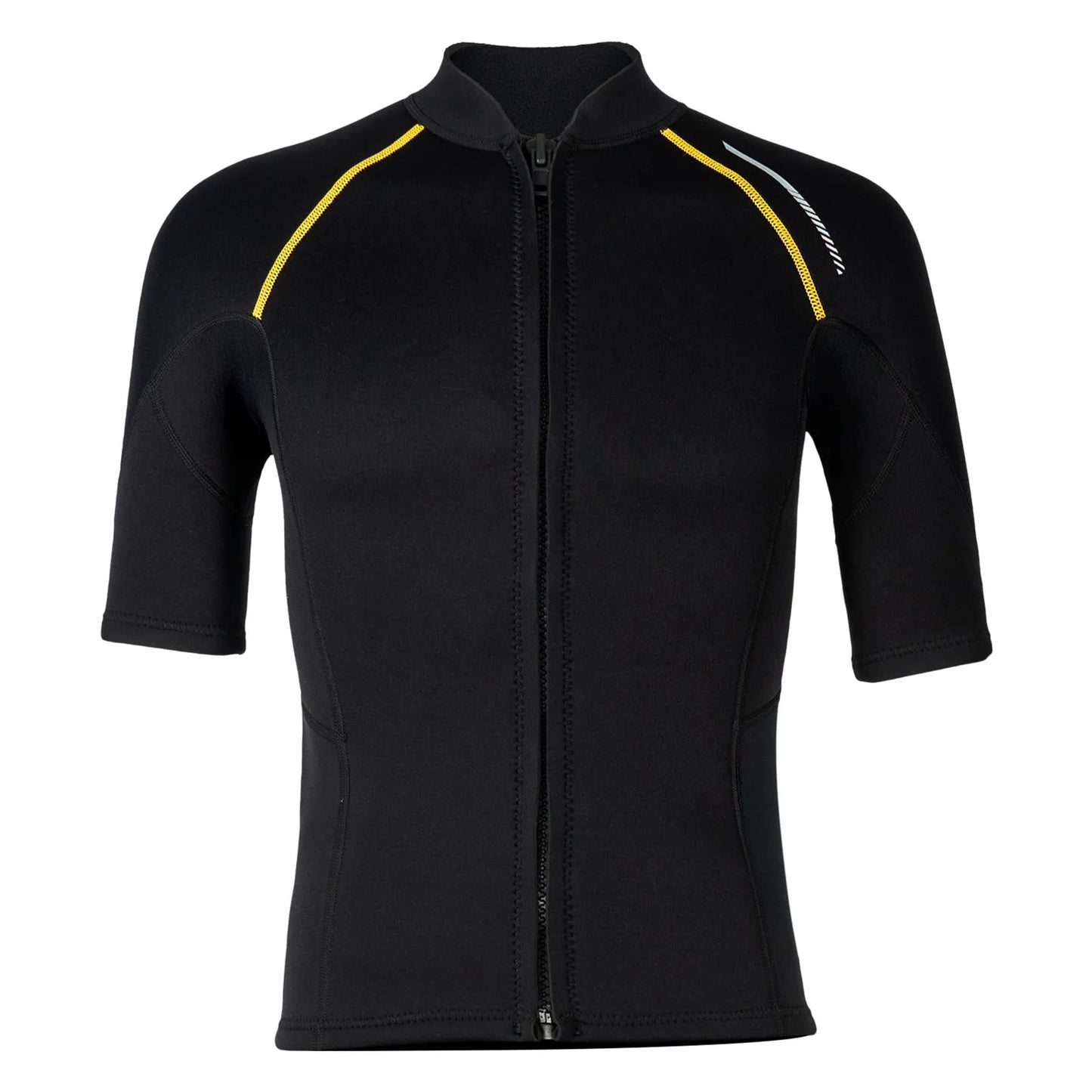 Men's Rash Guard Swimsuit Tops Short Sleeves Front Zip Wetsuit Top 1.5mm Neoprene Swim Tops Swimming Diving Surfing Snorkeling