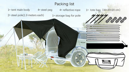 SUV Tailgate Tent Outdoor Camping Waterproof Anti-mosquito Self-driving Trip Rear Tent Overnighting in the Car Sleep in Vehicles