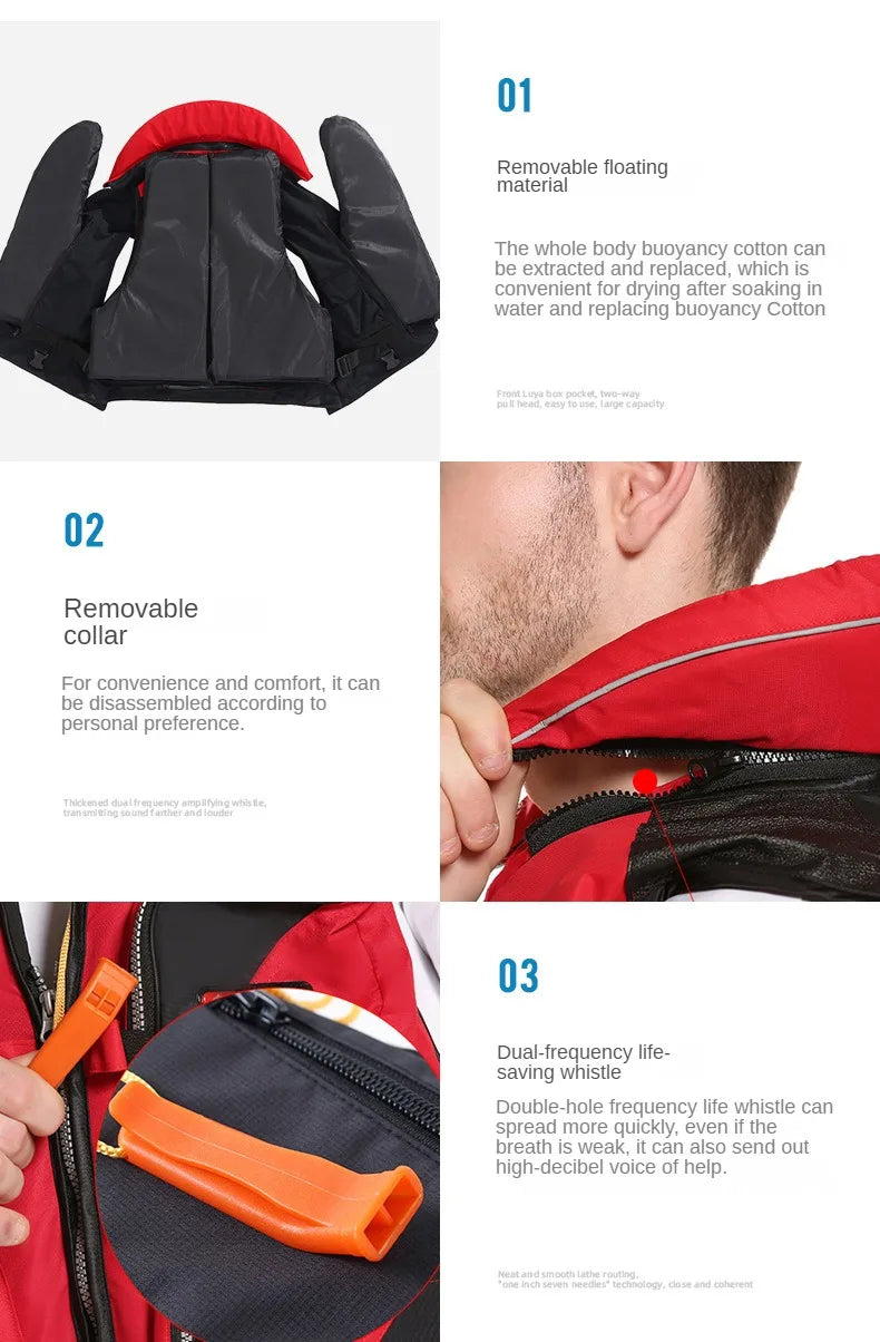 Outdoor Wading Sports Vest Adult Sea Fishing Life Jacket Sea Fishing Wading Multi-pocket Removable Quick-dry Fishing Life Jacket