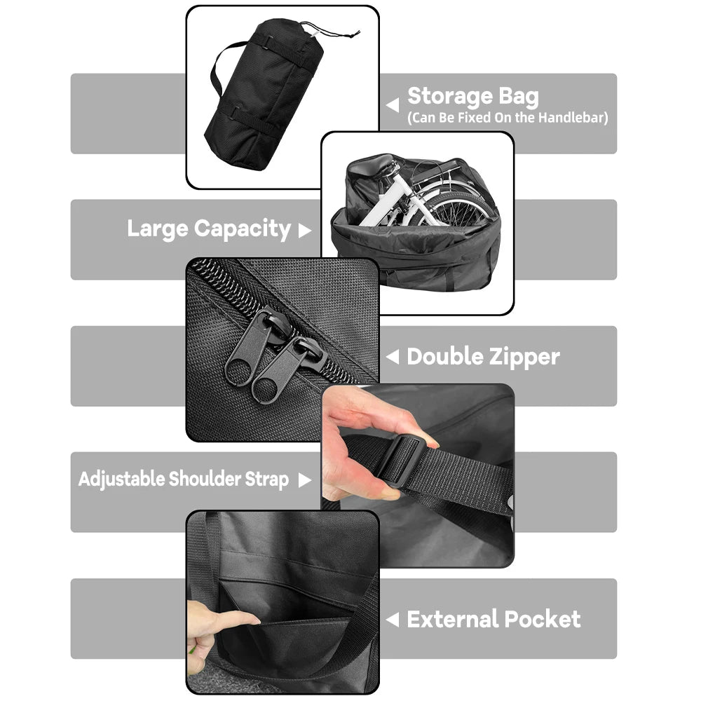 Folding Bike Travel Bag Bicycle Portable Transport Carrying Case for 14-16 inch / 20-22 inch / 21-26 inch Bycicle Accessories